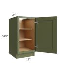 Midtown Hunter Green Shaker 18" Full Height Door Base Cabinet