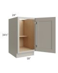 Stratton Light Grey Shaker 15" Full Height Door Base Cabinet