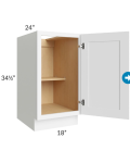 Brilliant White Shaker 18" Full Height Door Base Cabinet
SW-B18FH-Assembled
