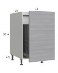 Euro Grey 18" Full Height Door Base Cabinet with Single Trashcan Pullout