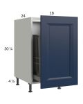 Harbor Navy 18" Full Height Door Base Cabinet with Single Trashcan Pullout