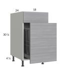 Euro Grey 18" Base Cabinet with Single Trashcan Pullout