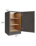 Midtown Dark Grey Shaker 21" Full Height Door Base Cabinet