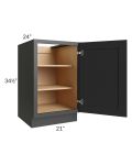Midtown Black Shaker 21" Full Height Door Base Cabinet