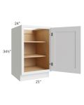 Gramercy White 21" Full Height Door Base Cabinet