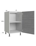 Euro Grey 21" Full Height Door Base Cabinet