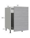 Euro Grey 21" Full Height Door Base Cabinet with Single Trashcan Pullout