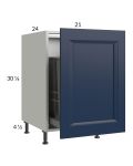 Harbor Navy 21" Full Height Door Base Cabinet with Single Trashcan Pullout