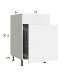 Euro Gloss White 21" Base Cabinet with Single Trashcan Pullout