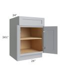 Asheville Grey Shaker 24" Full Height Door Base Cabinet