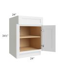 Asheville White Shaker 24" Full Height Door Base Cabinet