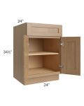Asheville Rift Oak Shaker 24" Full Height Door Base Cabinet