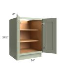 Midtown Pistachio Green Shaker 24" Full Height Door Base Cabinet