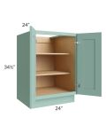 Midtown Mint Green Shaker 24" Full Height Door Base Cabinet