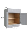 Asheville Grey Shaker 27" Full Height Door Base Cabinet