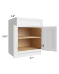 Bayville White 27" Full Height Door Base Cabinet