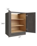 Midtown Dark Grey Shaker 27" Full Height Door Base Cabinet