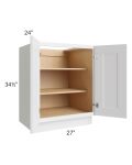 Salem White 27" Full Height Door Base Cabinet