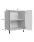 Euro Gloss White 27" Full Height Door Base Cabinet