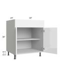 Milan White Gloss 30" Base Cabinet