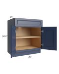 Bayville Blue 30" Full Height Door Base Cabinet