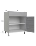 Euro Grey 30" Base Cabinet