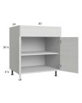 Euro White Grain 30" Base Cabinet