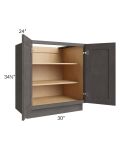 Midtown Dark Grey Shaker 30" Full Height Door Base Cabinet