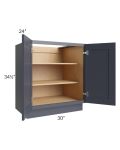 Midtown Indigo Shaker 30" Full Height Door Base Cabinet