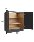 Midtown Black Shaker 30" Full Height Door Base Cabinet