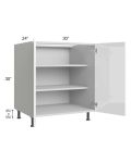 Milan White Gloss 30" Full Height Door Base Cabinet