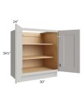 Salem Light Grey 30" Full Height Door Base Cabinet