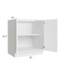 Venetian White Gloss 30" Full Height Door Base Cabinet