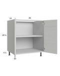 Euro White Grain 30" Full Height Door Base Cabinet