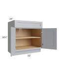 Asheville Grey Shaker 33" Full Height Door Base Cabinet