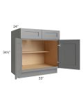 Stratton Dark Grey Shaker 33" Base Cabinet