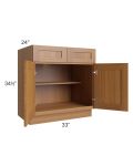 Artisan Walnut Shaker 33" Base Cabinet