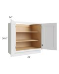 Gramercy White 33" Full Height Door Base Cabinet