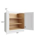 Salem White 33" Full Height Door Base Cabinet