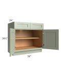 Midtown Pistachio Green Shaker 36" Base Cabinet
