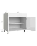Milan White Gloss 36" Base Cabinet