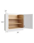 Stratus White 36" Full Height Door Base Cabinet
