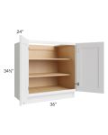 Midtown White Shaker 36" Full Height Door Base Cabinet