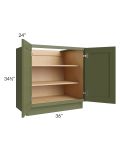 Midtown Hunter Green Shaker 36" Full Height Door Base Cabinet