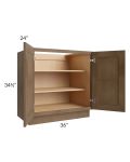 Midtown Mocha Shaker 36" Full Height Door Base Cabinet