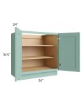 Midtown Mint Green Shaker 36" Full Height Door Base Cabinet
