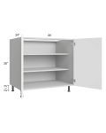 Milan White Matte 36" Full Height Door Base Cabinet