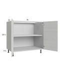 Euro White Grain 36" Full Height Door Base Cabinet