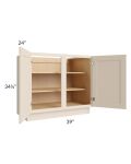 Midtown Cream Shaker 39" Full Height Door Base Cabinet