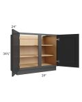 Midtown Black Shaker 39" Full Height Door Base Cabinet